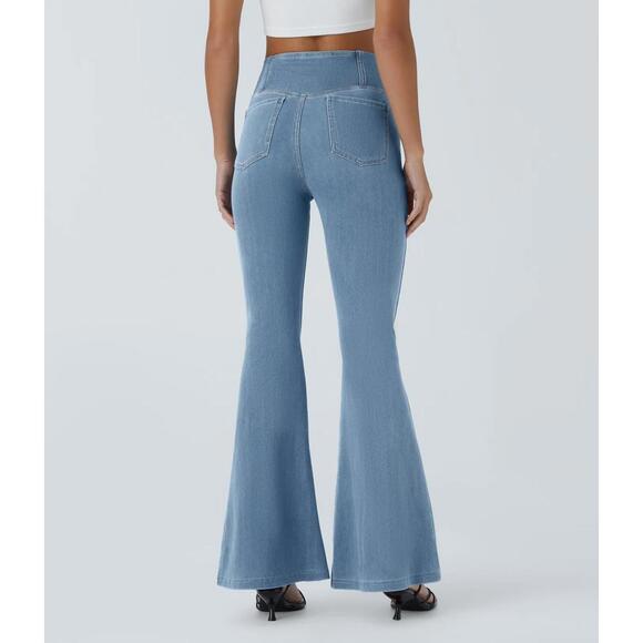 NWT Halara Flex™ High Waisted Crossover Pocket Washed Casual Jeans Size XL - Picture 8 of 11